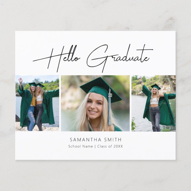2022 BUDGET Hello Graduate Modern Grad Invitation Flyer (Front)