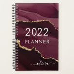2022 Burgundy Purple Gold Agate Geode Script Planner<br><div class="desc">2022 Burgundy Purple and Gold Agate Geode Monogram Add Your Own Script Name 2022 Calendar Wedding Event Planner. This makes the perfect sweet 16 birthday,  wedding,  bridal shower,  anniversary,  baby shower or bachelorette party gift for someone that loves glam luxury and chic styles.</div>