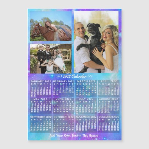 2022 Calendar Boho Watercolor Custom Photo Magnet