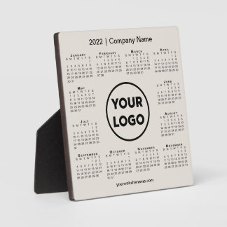 2022 Calendar Company Logo Beige Business Plaque