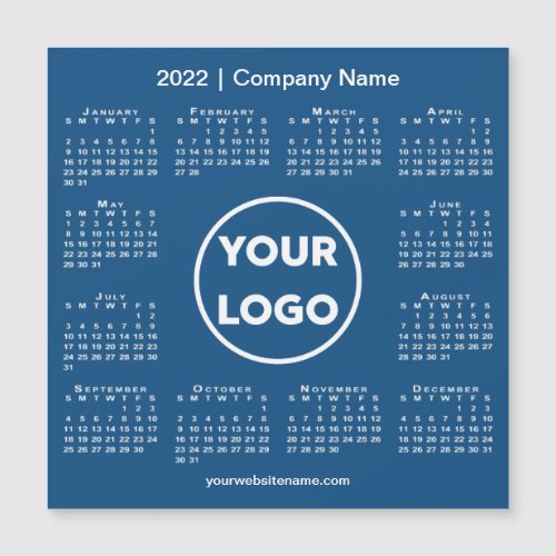 2022 Calendar Company Logo on Blue Magnet