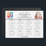 2022 Calendar Custom Business Logo Company Magnet<br><div class="desc">This modern business magnetic calendar is custom made with your professional company name under the the agent name in chic typography. This minimalist black and white calendar magnet features your logo on one side and personalized photo on the other. Contemporary marketing tools for a corporation.</div>