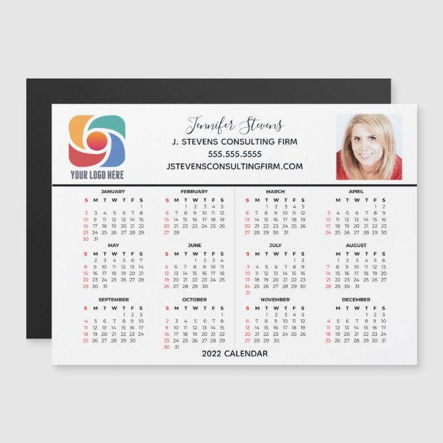 2022 Calendar Custom Business Logo Company Magnet (Front/Back)