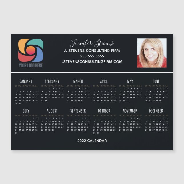 2022 Calendar Custom Company Logo Modern Magnet (Front)