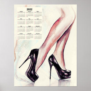 2022 Calendar, High heels - womens attribute Poster