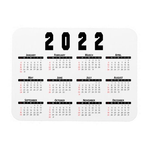 2022 Calendar Magnet