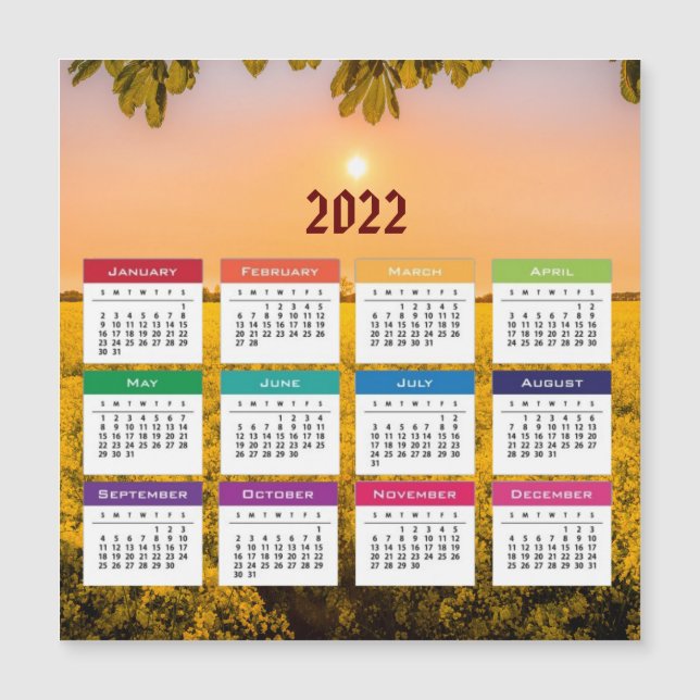 2022 Calendar Magnetic card (Front)