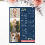 2022 Calendar Navy Coral Gold Photo Collage Magnet<br><div class="desc">ARE YOU LOOKING FOR THE 2024 VERSION OF THIS CALENDAR? | Find all our 2024 calendars in the FancyCelebration store here: https://www.zazzle.com/store/fancycelebration/products?ps=128&cg=196712296866889795 ... ... ... ... ..You can also find all our calendars in the collection here: https://www.zazzle.com/collections/119258460294242876</div>