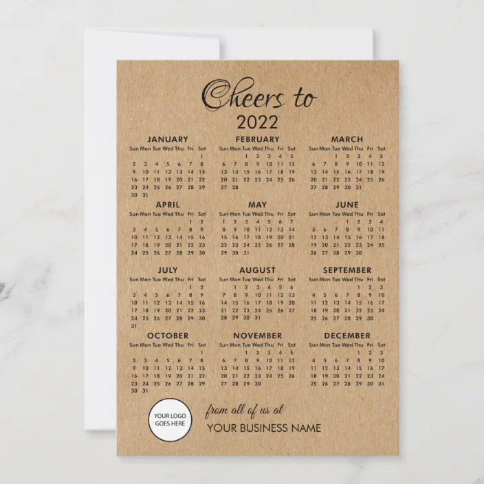 2022 Calendar Rustic Kraft Corporate Business Logo | Zazzle.com