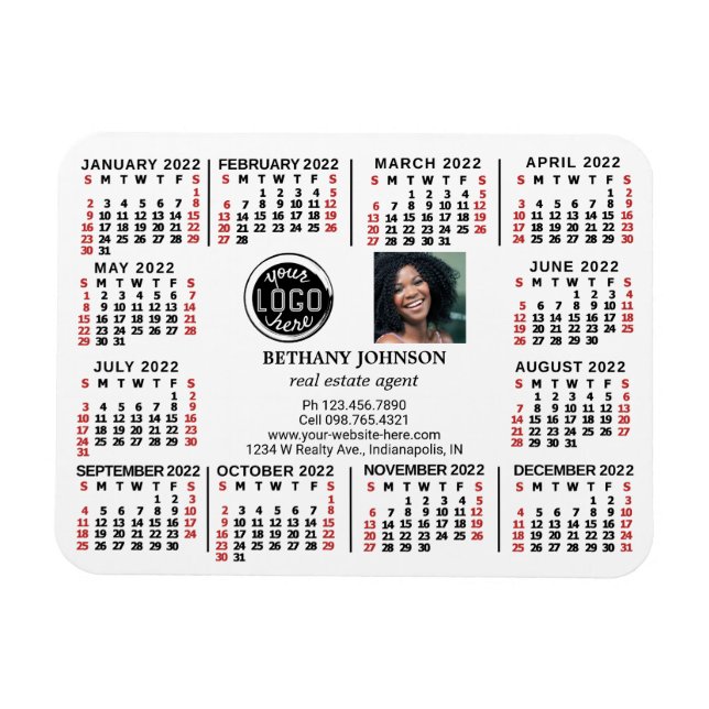 2022 Calendar (See Description for New Version)  Magnet (Horizontal)
