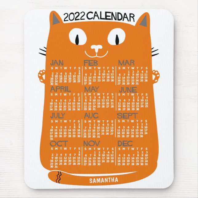 2022 Calendar (See Description for New Version)  Mouse Pad (Front)