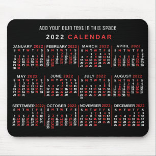 2022 Calendar (See Description for New Version) Mouse Pad