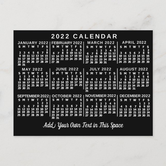 2022 Calendar (See Description for New Version)  Postcard (Front)