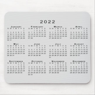 2022 Calendar Simple Gray and Black Mouse Pad