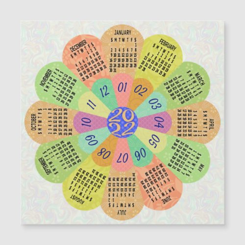 2022 Calendar Unique Boho Retro Flower Magnet