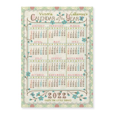 2022 calendar victorian art nouveau custom magnet zazzle com