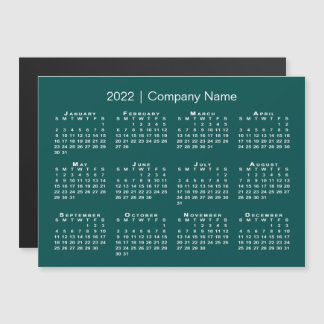 2022 Calendar with Company Name Blue Green Magnet