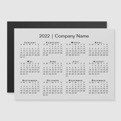 2022 Calendar with Company Name Gray Magnet