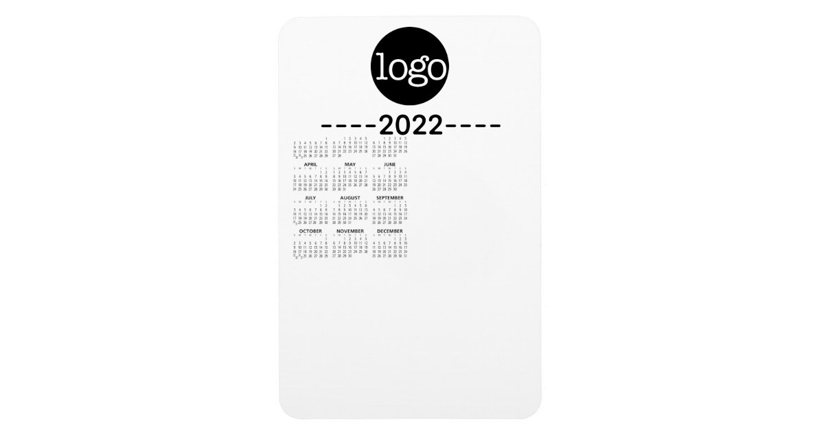 Fall 2022 Calendar Uf 2022 Calendar With Logo Basic Black White Minimal Magnet | Zazzle.com