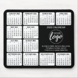 2022 Calendar with logo, Contact Information Black Mouse Pad<br><div class="desc">Add a logo with a 2022 calendar and room to add a few lines of text. A fun item for the New Year to use as a company giveaway.</div>
