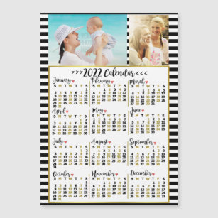 2022 Calendar Year Stripes   Custom Photos Magnet