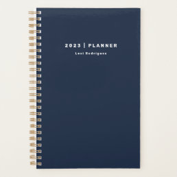 2022 Chic Dark Navy Blue Weekly Monthly Non-Dated Planner