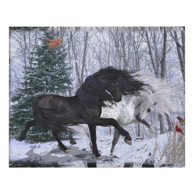 2022 Christmas Horses Faux Canvas Print (Front)