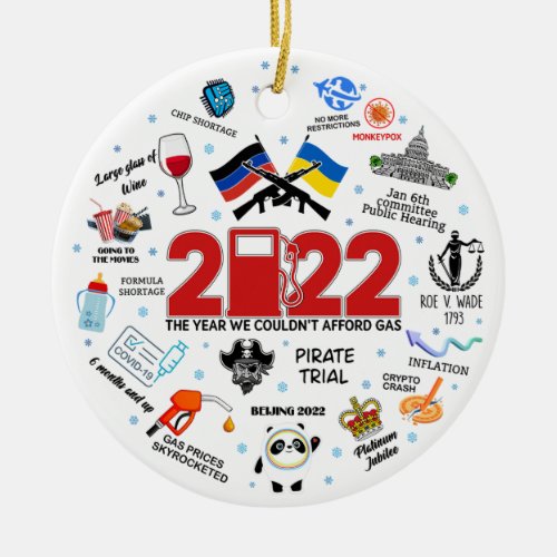 2022 Christmas Ornament The Year We Couldnt Affo Ceramic Ornament
