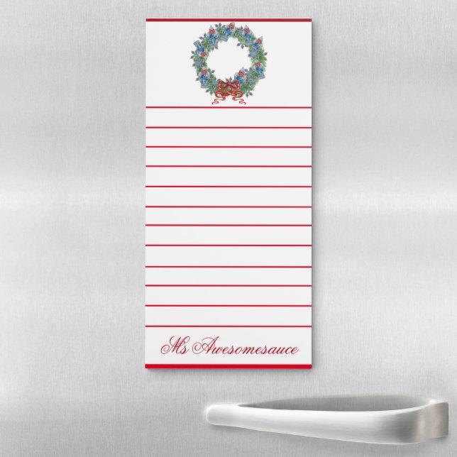 2022 Christmas Wreath Ginger Jar Jars  Magnetic Notepad (In Situ)
