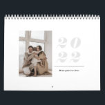 2022 clean minimalist simple modern stylish photo calendar<br><div class="desc">2022 clean minimalist simple modern stylish photo Calendar. Available in black and white,  navy blue & dusty rose.</div>
