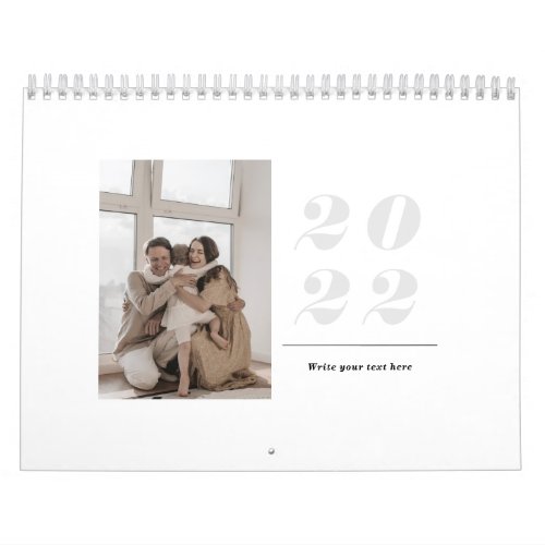 2022 clean minimalist simple modern stylish photo calendar