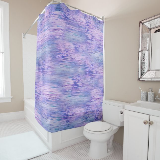 2022 color of the year water pattern shower curtain (In Situ)