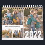 2022 Custom Photo Calendar Simple Create Your Own<br><div class="desc">Simple Modern Minimalist 2022 Custom Photo Collage Editable Year Family Kids Children Nature Photography Business Company Calendar</div>