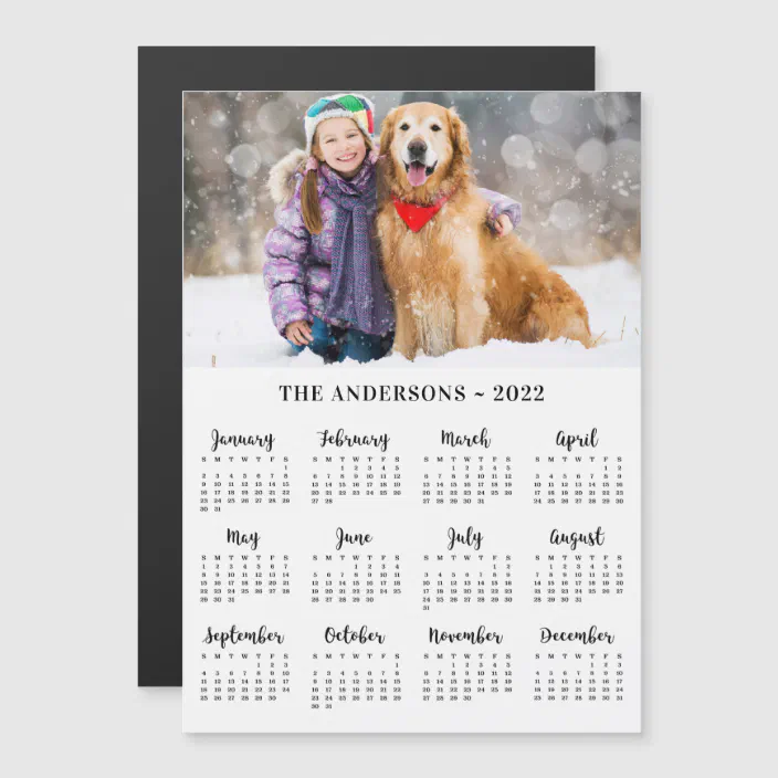 2022 custom photo pet puppy dog calendar magnet zazzle com