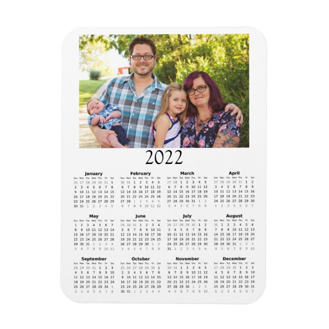 2022 Customized Photo Calendar Mini Magnet (Vertical)