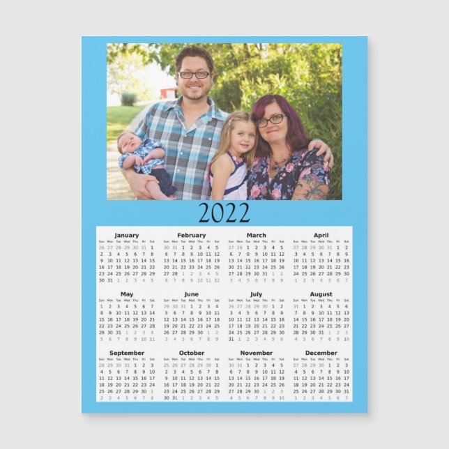 2022 Customized Photo Calendar Mini Magnet (Front)