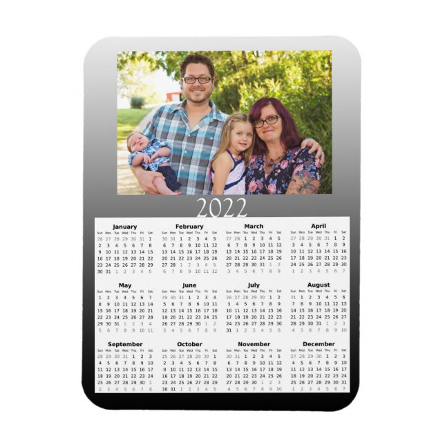2022 Customized Photo Calendar Mini Magnet (Vertical)