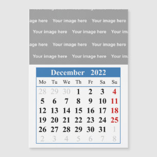 2022 December calendar Magnetic card