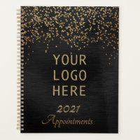 2022 Elegant Black Gold Logo Appointment Book Planner