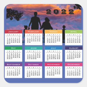 2022 Family Calendar Square Sticker