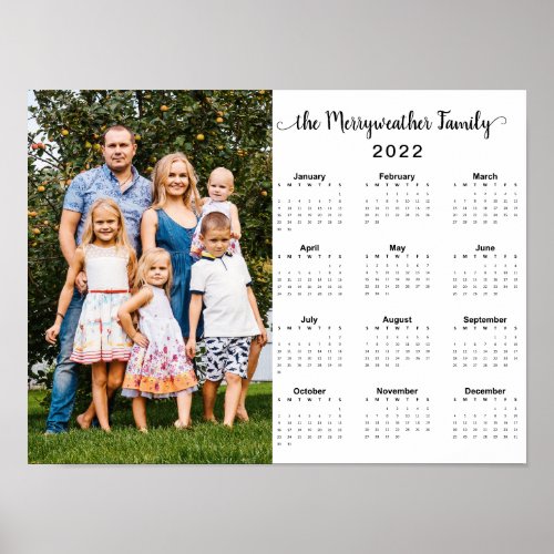2022 Family Name Photo Calendar Poster