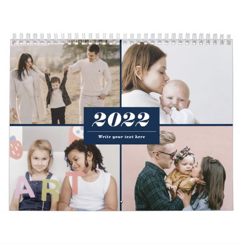 2022 Family Photo Collage Modern Simple Elegant  C Calendar