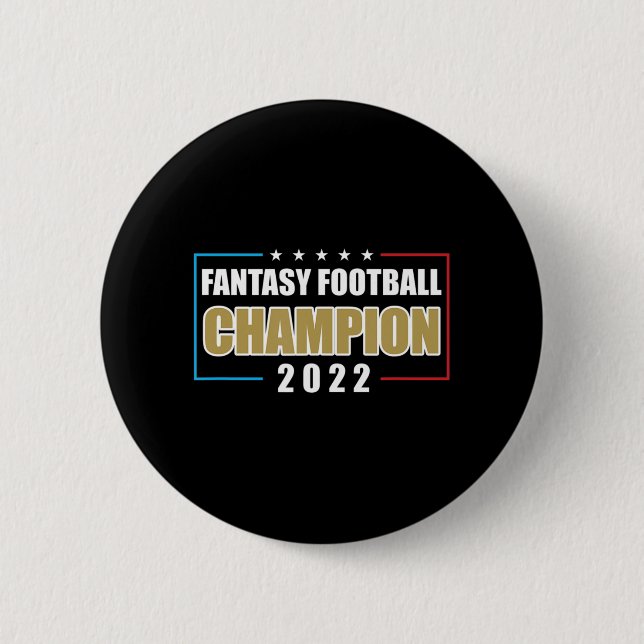 2022 Fantasy Football Champion USA Football Button (Front)