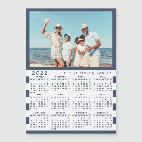 2022 Fridge Magnet Calendar Family Name Photo
