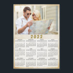 2022 Full Year Magnetic Calendar Custom Photo<br><div class="desc">This is a 2022 photo calendar template to create your own useful gifts with a personal picture. It's easy to change the photo - click on "Personalize this template" and upload your image there. The yearly 2022 calendar is a perfect personalized keepsake idea for the family, couples, grandparents, friends, workmates,...</div>