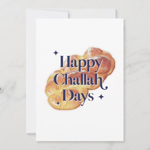 2022 Fun Happy Challah Days Hanukkah Watercolor Holiday Card