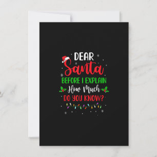 2022 Funny Christmas Adults Kids Santa I Can Expla Invitation