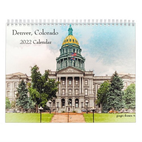 2022 Glimpse of Downtown Denver Colorado Calendar