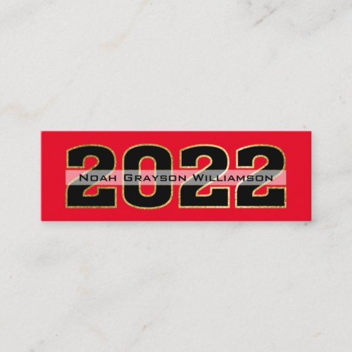 2022 Gold Red Graduation Name Insert