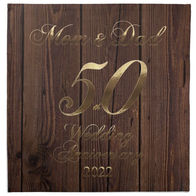 2022 Golden Wedding 50th Anniversary Parents Cloth Napkin (Front)